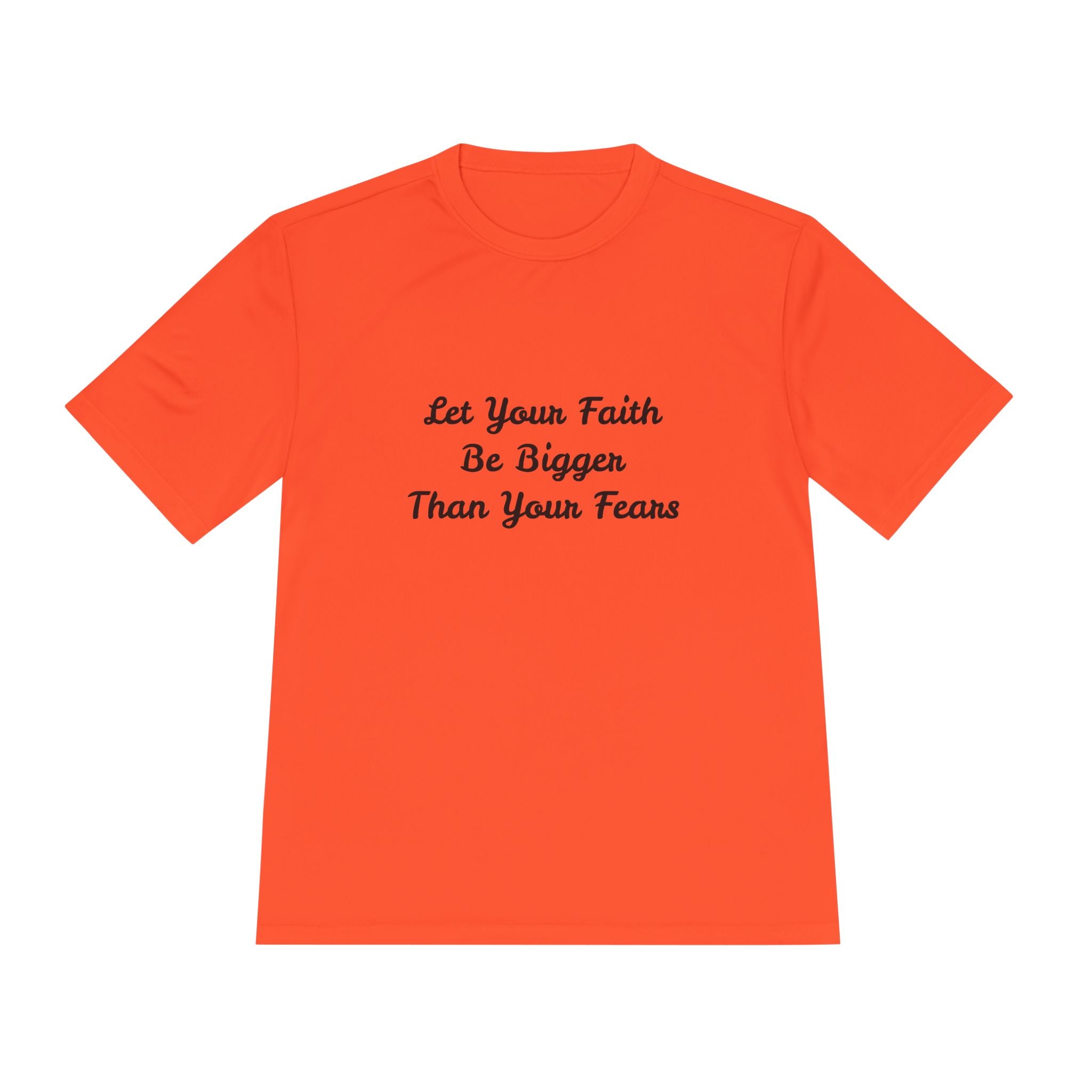 Faith Lotus Moisture-Wicking Tee — "Let Your Faith Be Bigger Than Your Fears"