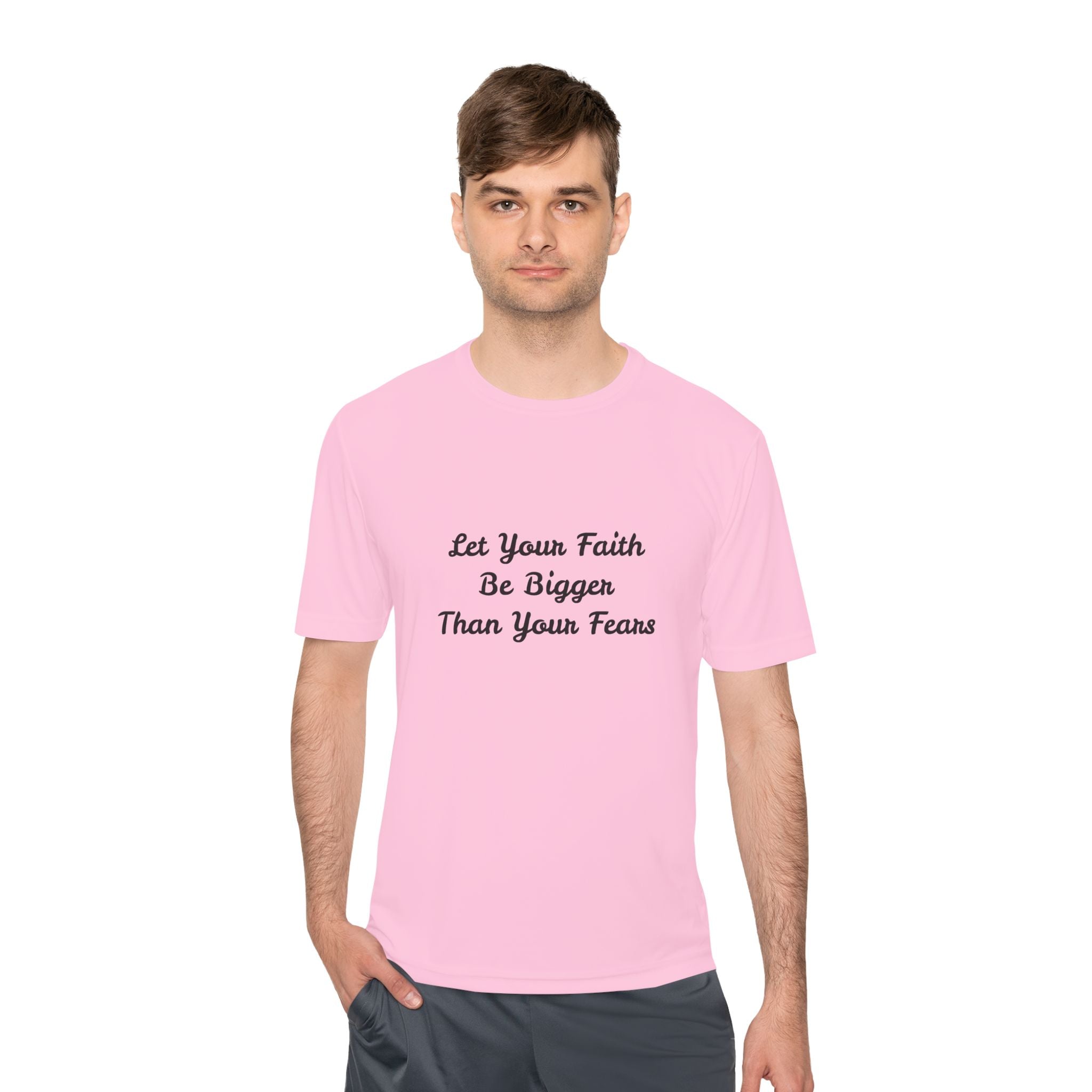 Faith Lotus Moisture-Wicking Tee — "Let Your Faith Be Bigger Than Your Fears"