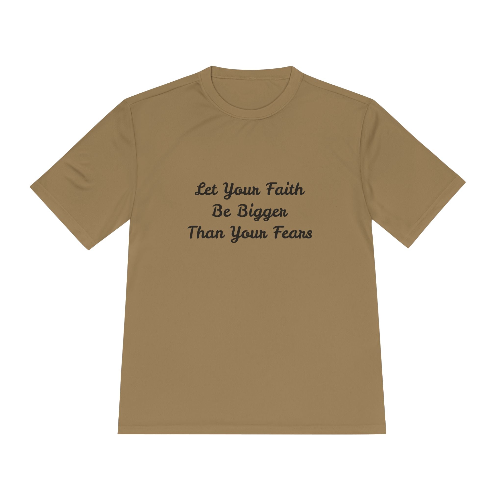 Faith Lotus Moisture-Wicking Tee — "Let Your Faith Be Bigger Than Your Fears"