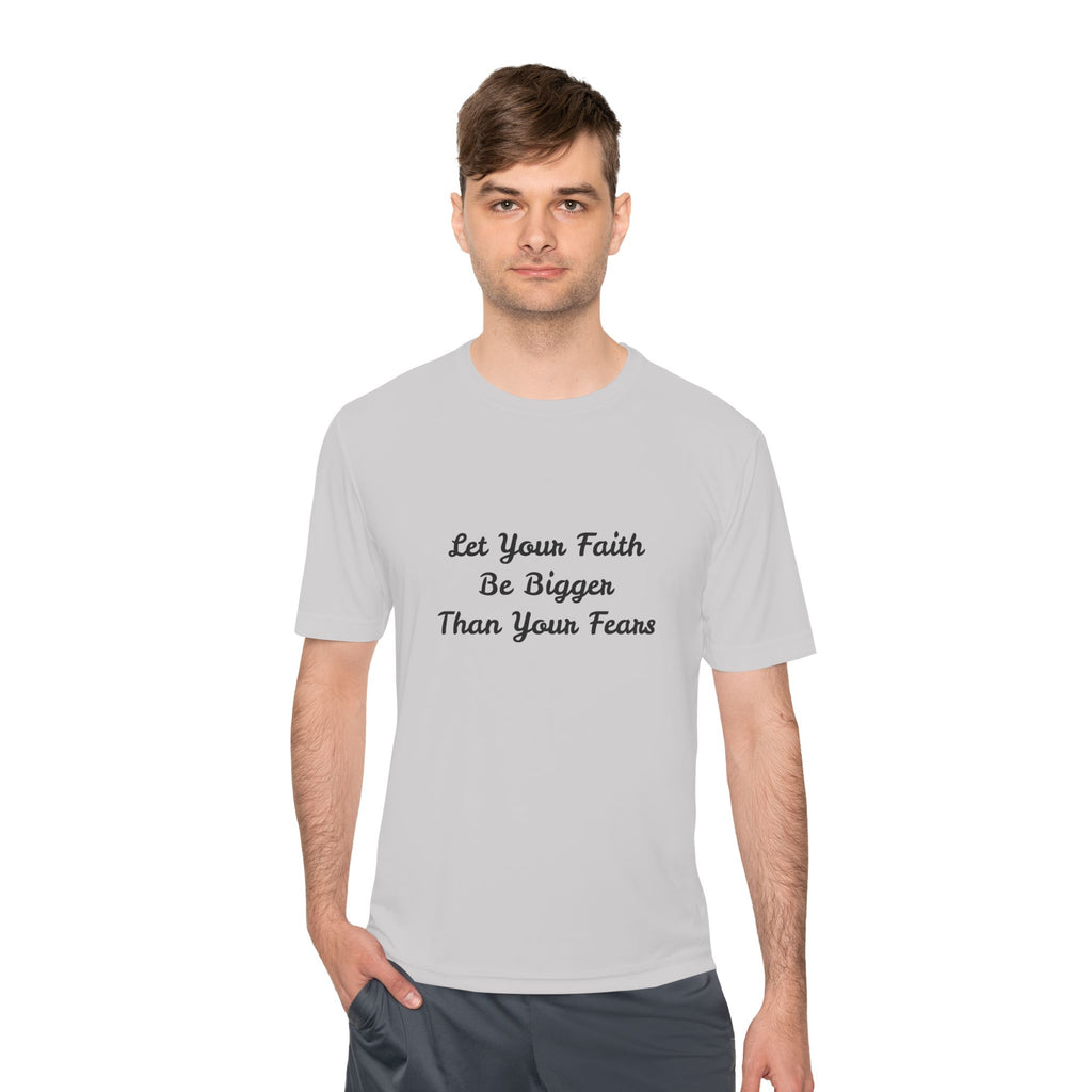 Faith Lotus Moisture-Wicking Tee — "Let Your Faith Be Bigger Than Your Fears"