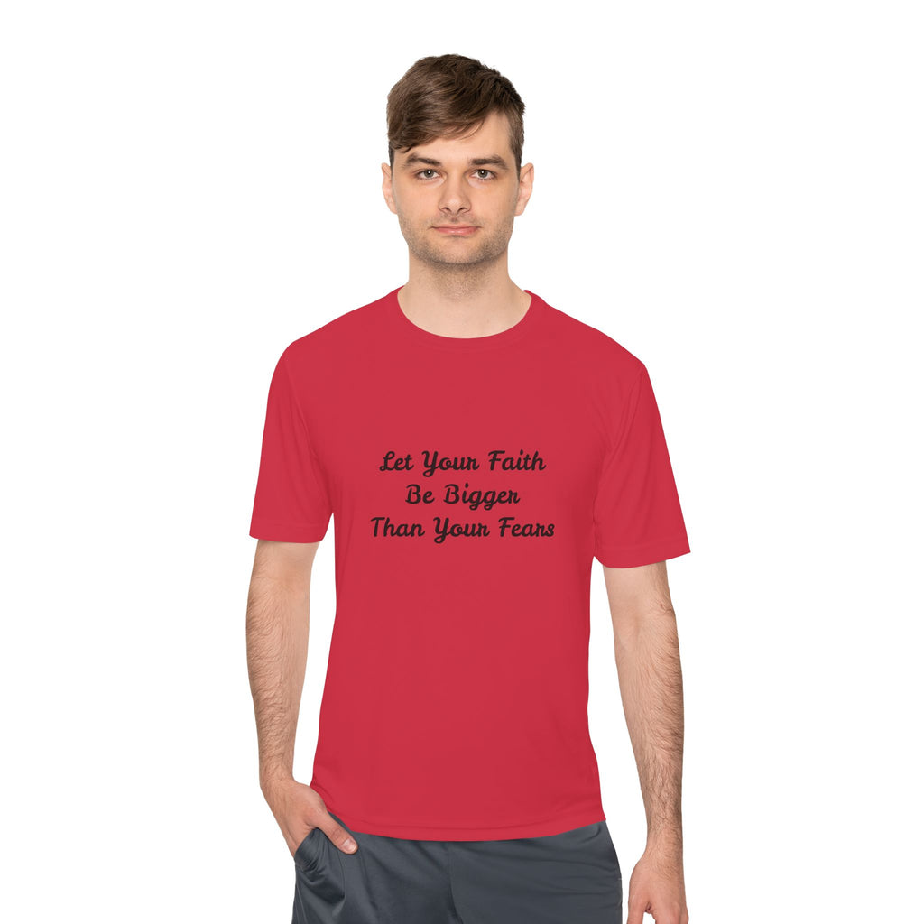 Faith Lotus Moisture-Wicking Tee — "Let Your Faith Be Bigger Than Your Fears"