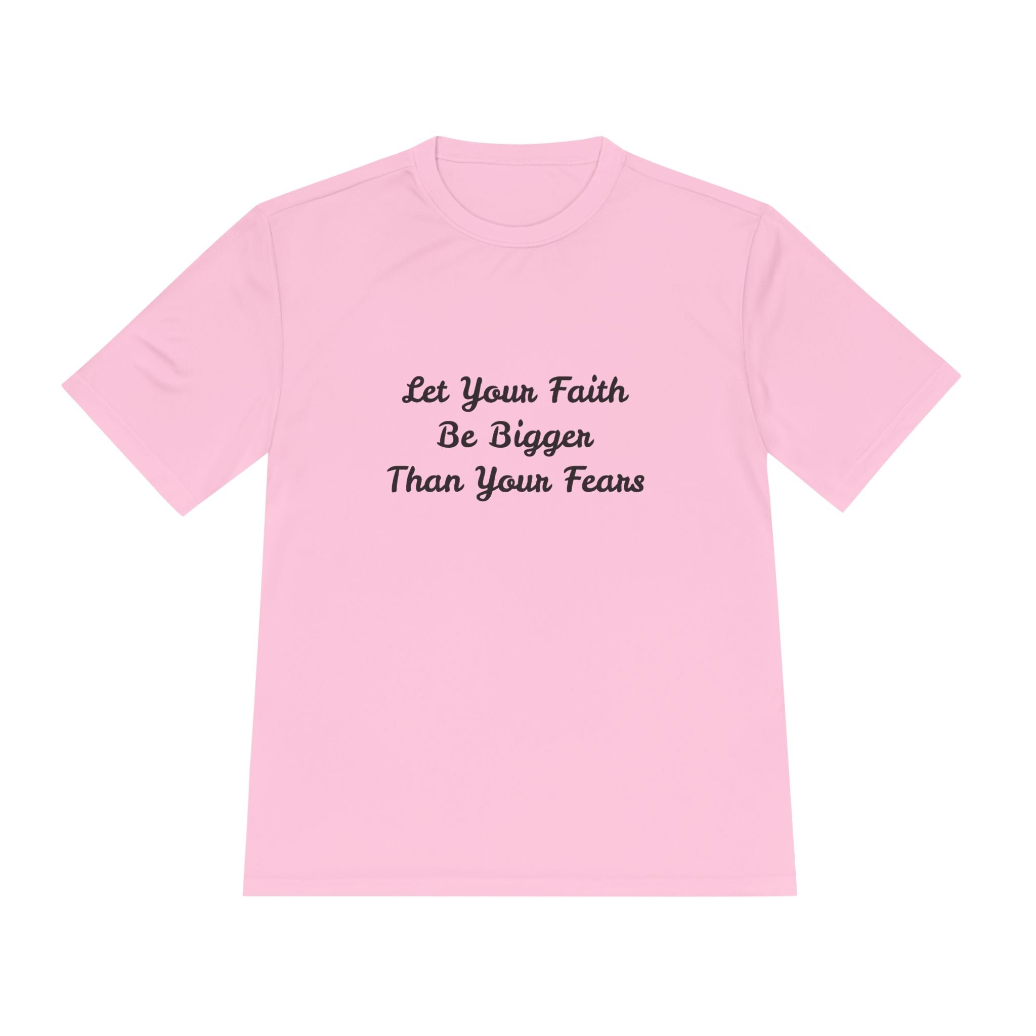 Faith Lotus Moisture-Wicking Tee — "Let Your Faith Be Bigger Than Your Fears"