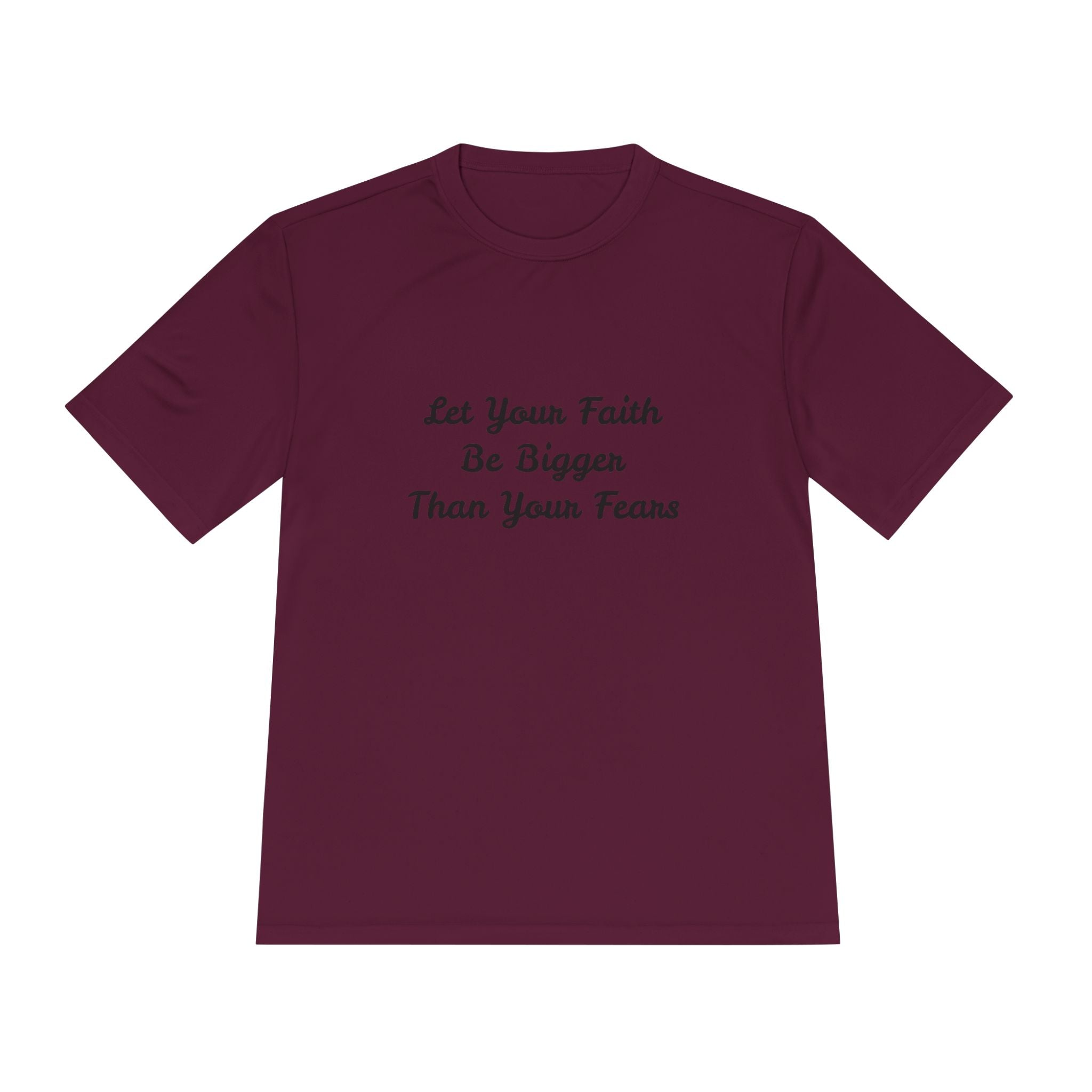 Faith Lotus Moisture-Wicking Tee — "Let Your Faith Be Bigger Than Your Fears"