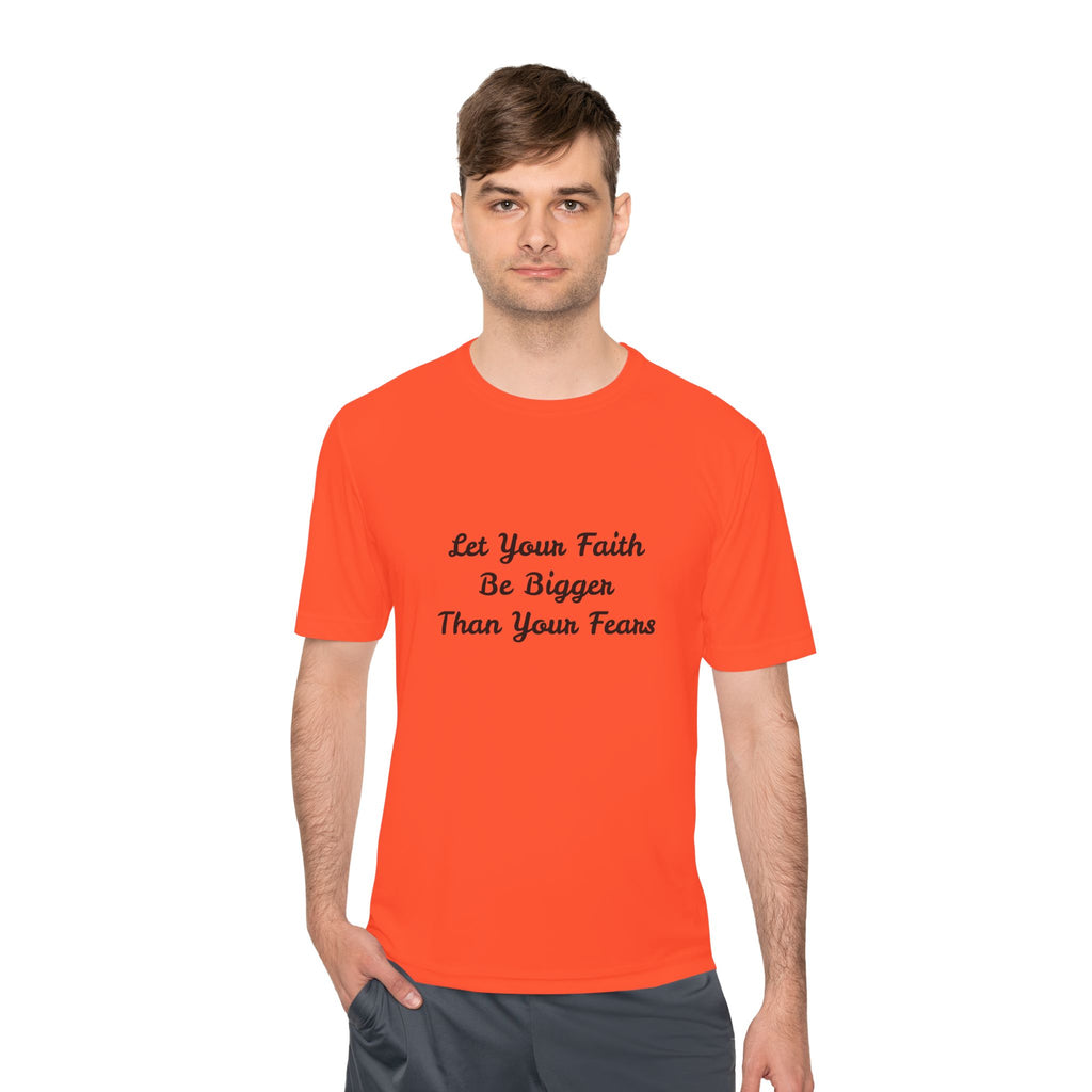 Faith Lotus Moisture-Wicking Tee — "Let Your Faith Be Bigger Than Your Fears"